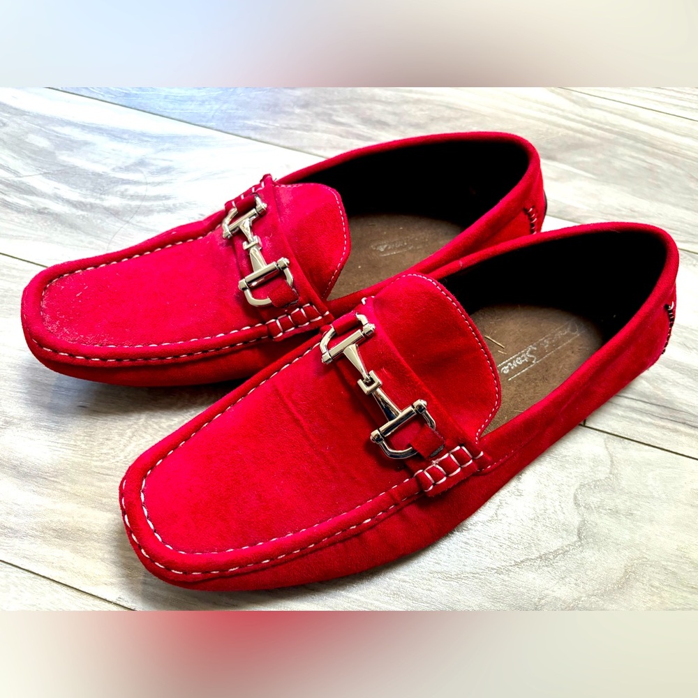 Men’s red slip on shoes